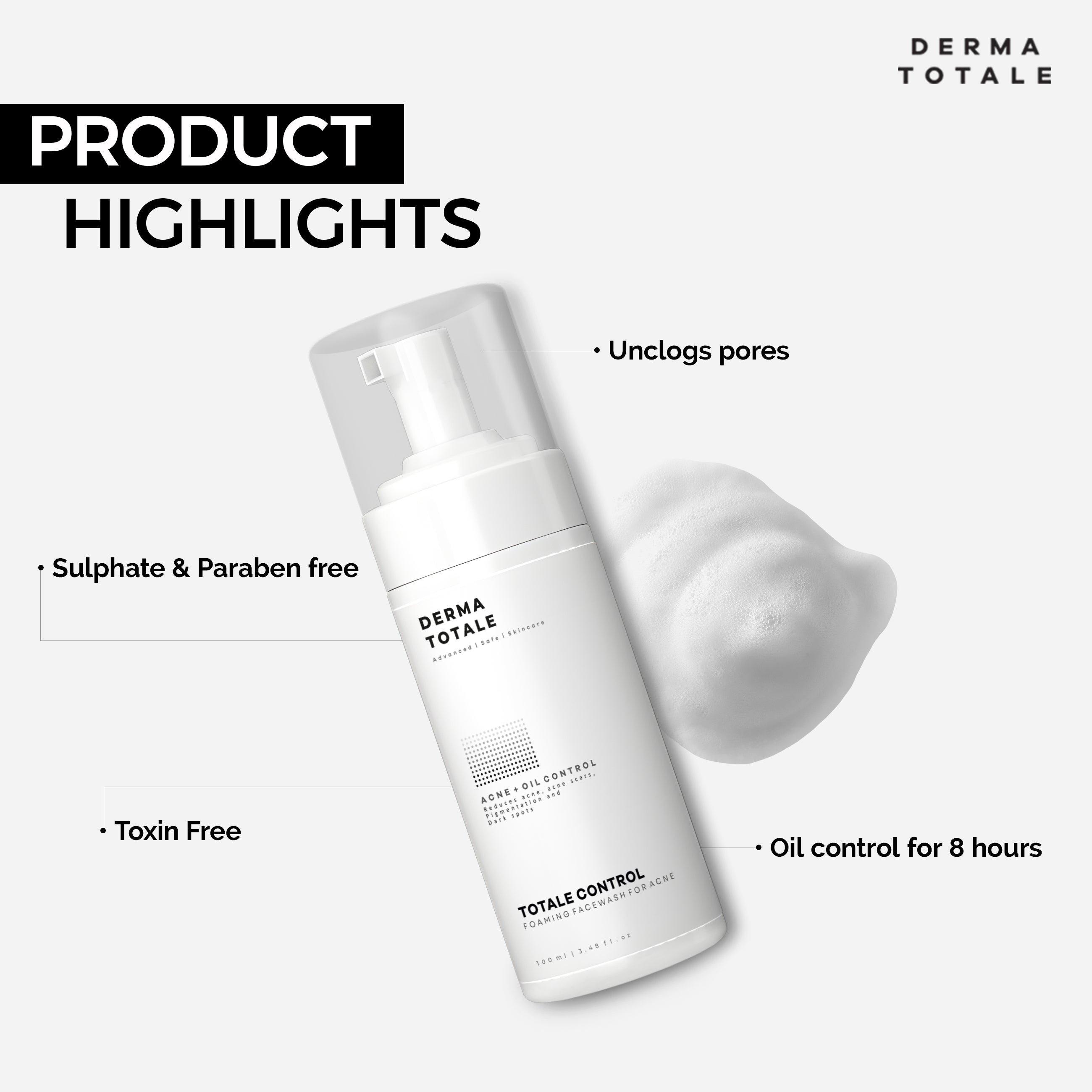 Totale Control Foaming Facewash - 100ml product highlights